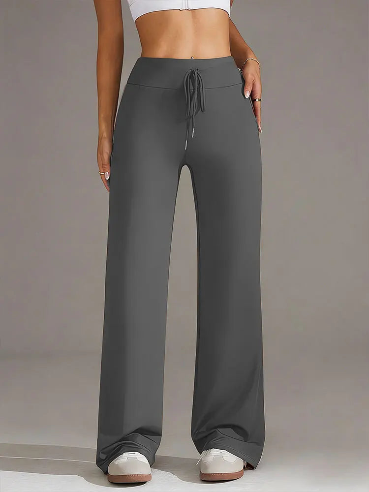 Women's Drawstring Wide Leg Yoga Sweatpants