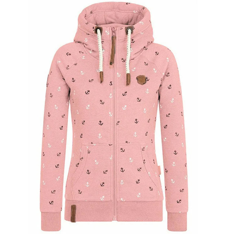 Women's Zip-Up Hoodie Coat – Oversized Warm Winter Sweatshirt