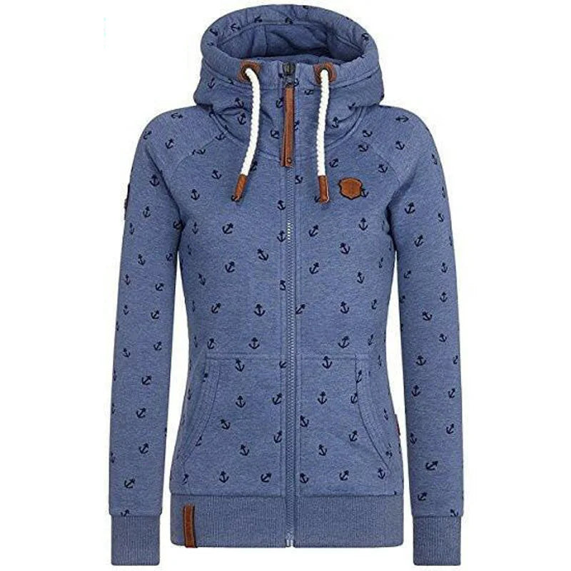 Women's Zip-Up Hoodie Coat – Oversized Warm Winter Sweatshirt