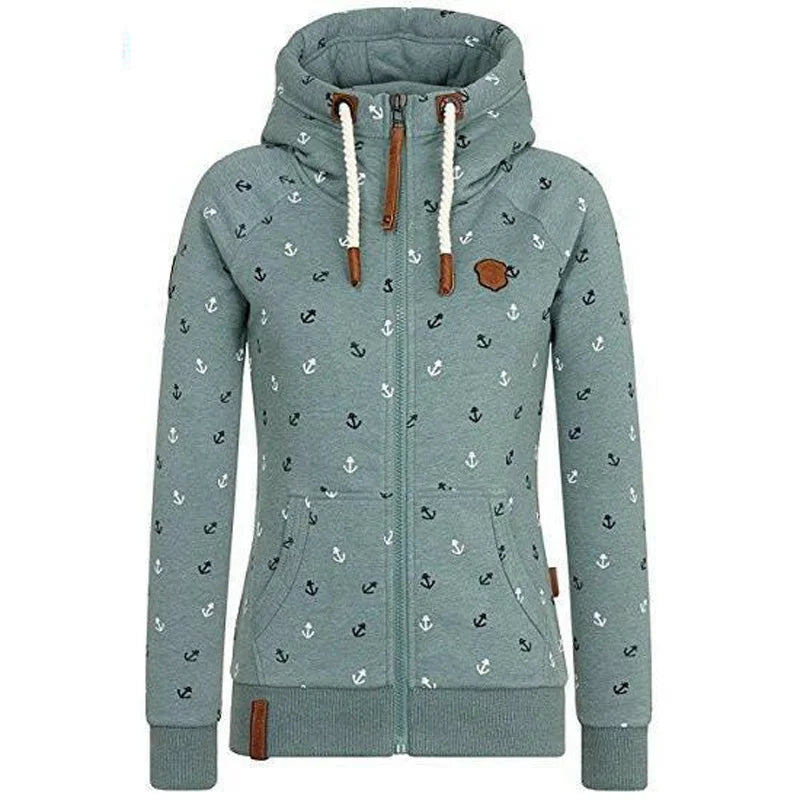 Women's Zip-Up Hoodie Coat – Oversized Warm Winter Sweatshirt
