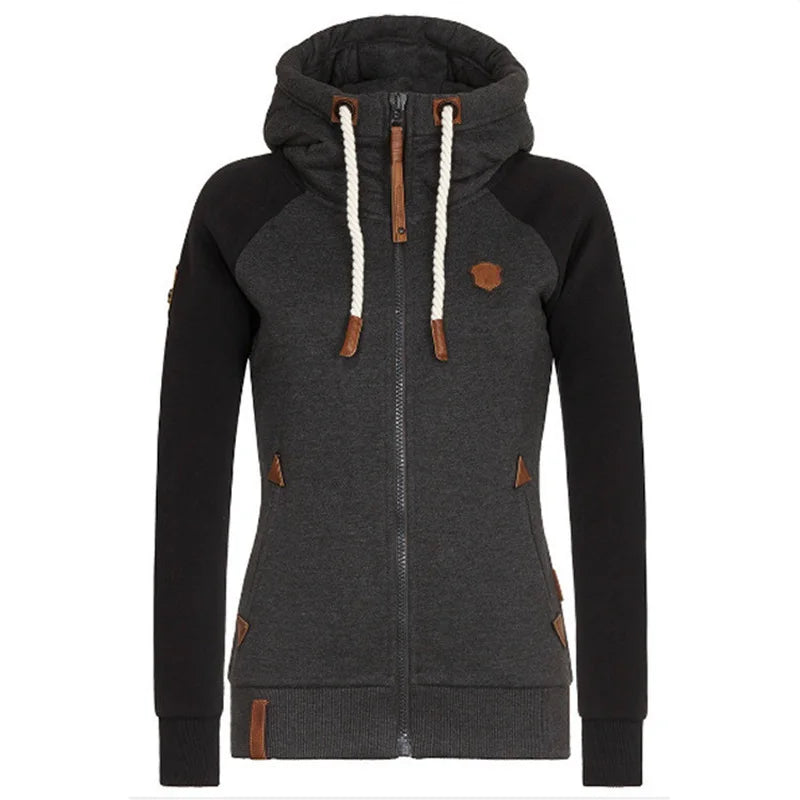 Women's Zip-Up Hoodie Coat – Oversized Warm Winter Sweatshirt