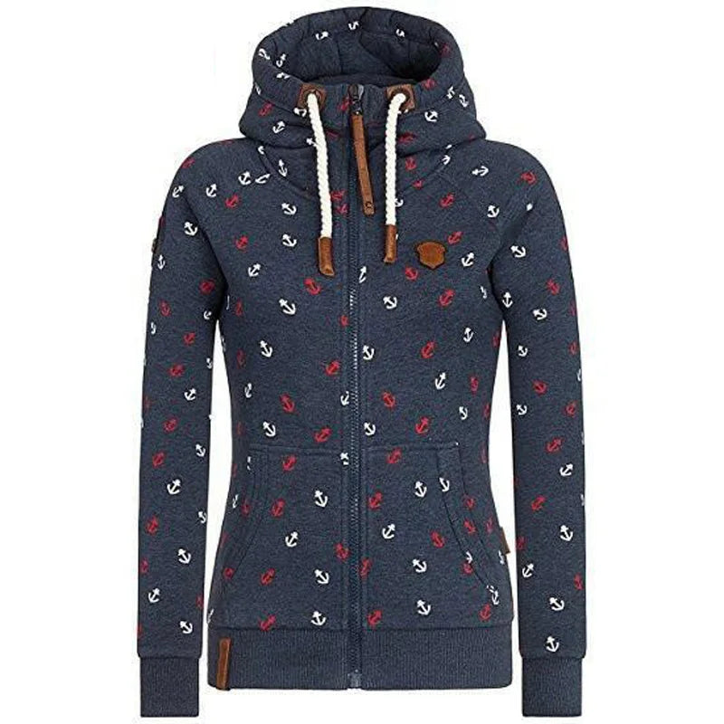 Women's Zip-Up Hoodie Coat – Oversized Warm Winter Sweatshirt