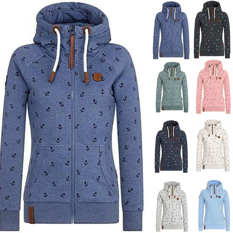 Women's Zip-Up Hoodie Coat – Oversized Warm Winter Sweatshirt