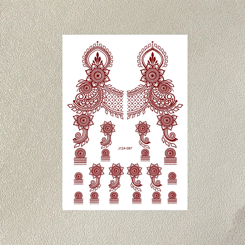 Henna Temporary Tattoo Stickers – Waterproof Body Art