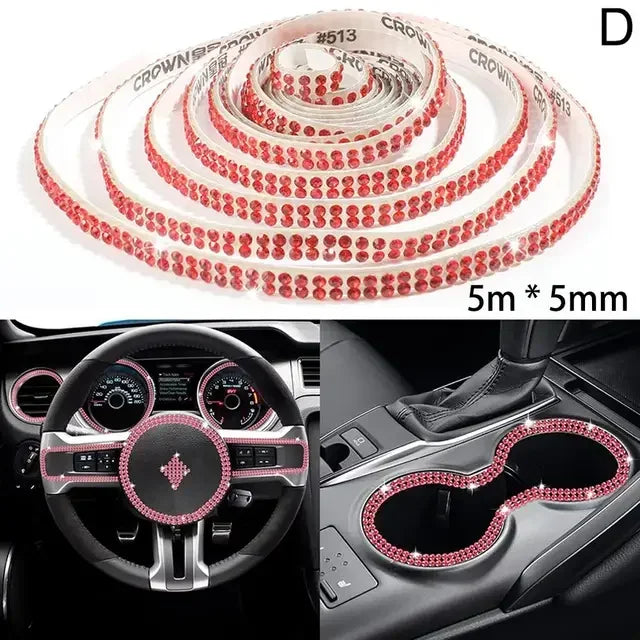 Bling Rhinestone Car Trim Strip – Self-Adhesive Crystal Decoration (5m)
