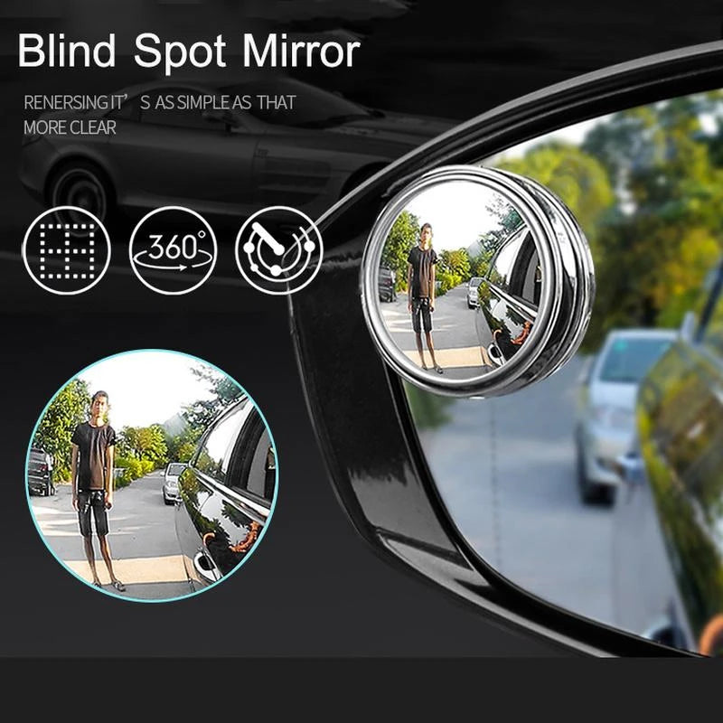 360° Adjustable Car Blind Spot Mirror – HD Convex Wide Angle (Pack of 2)