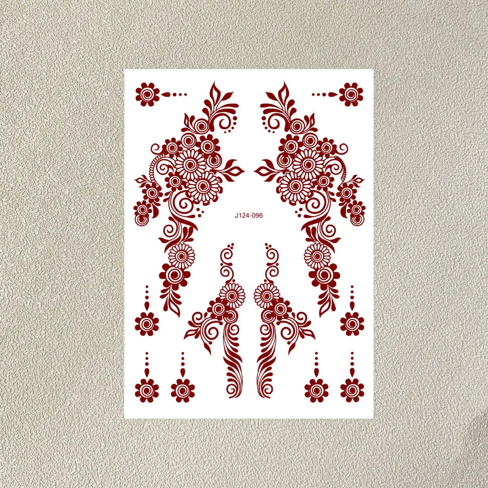 Henna Temporary Tattoo Stickers – Waterproof Body Art