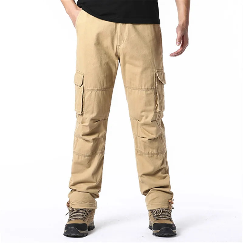 Men's Tactical Cargo Pants – Loose Fit, Multi-Pocket, Pure Cotton