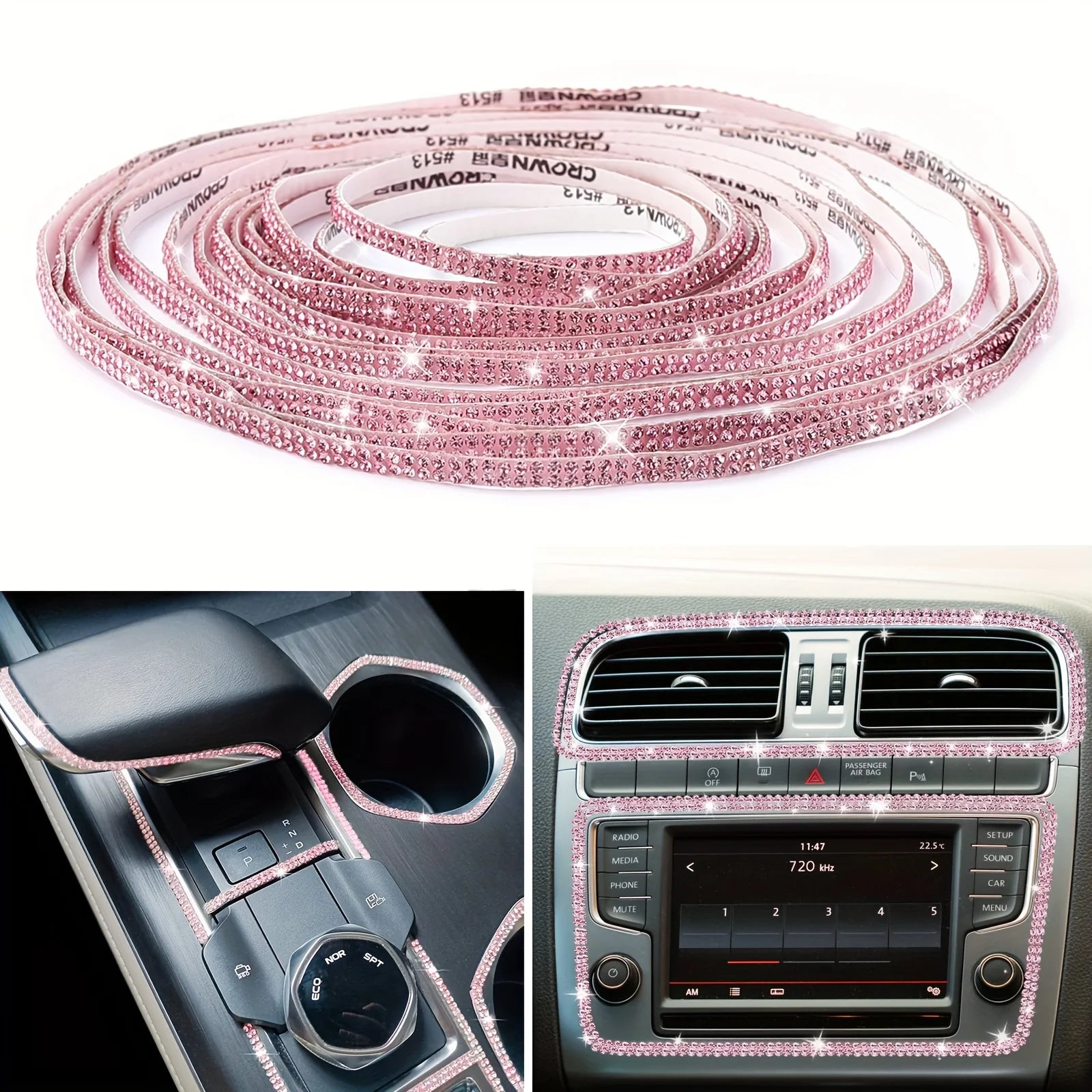 Bling Rhinestone Car Trim Strip – Self-Adhesive Crystal Decoration (5m)