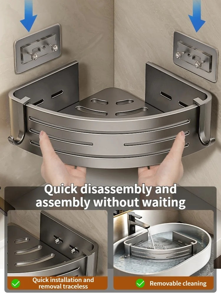 Drill-Free Aluminum Wall Shelf