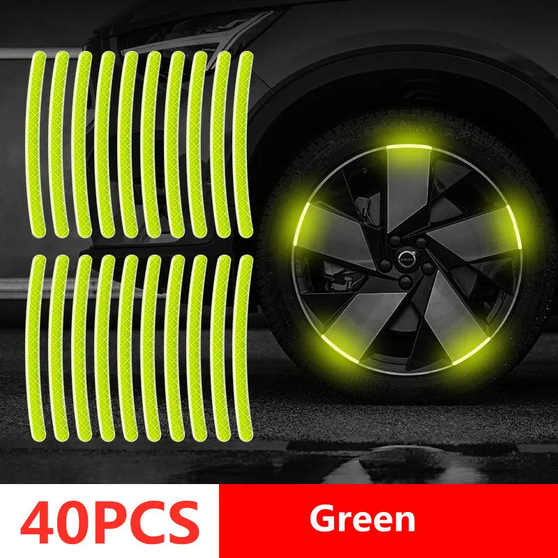 Car Reflective Safety Stickers – Wheel Hub, Door & Rear Warning Tape