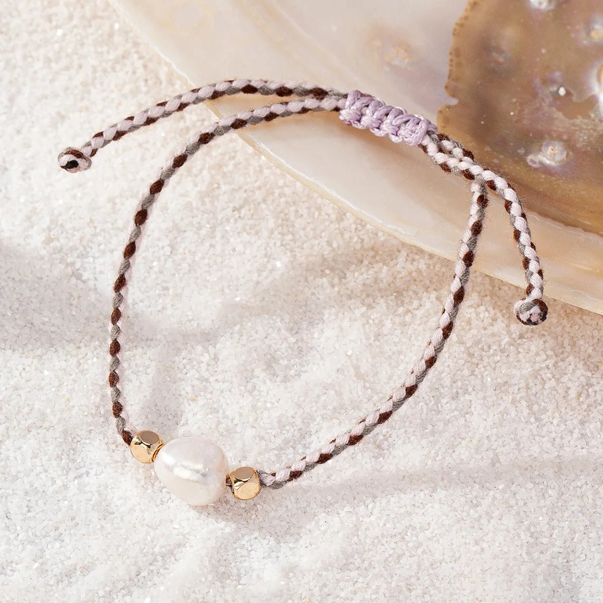 Colorful Rope & Freshwater Pearl Bracelet