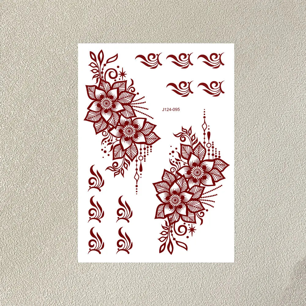 Henna Temporary Tattoo Stickers – Waterproof Body Art