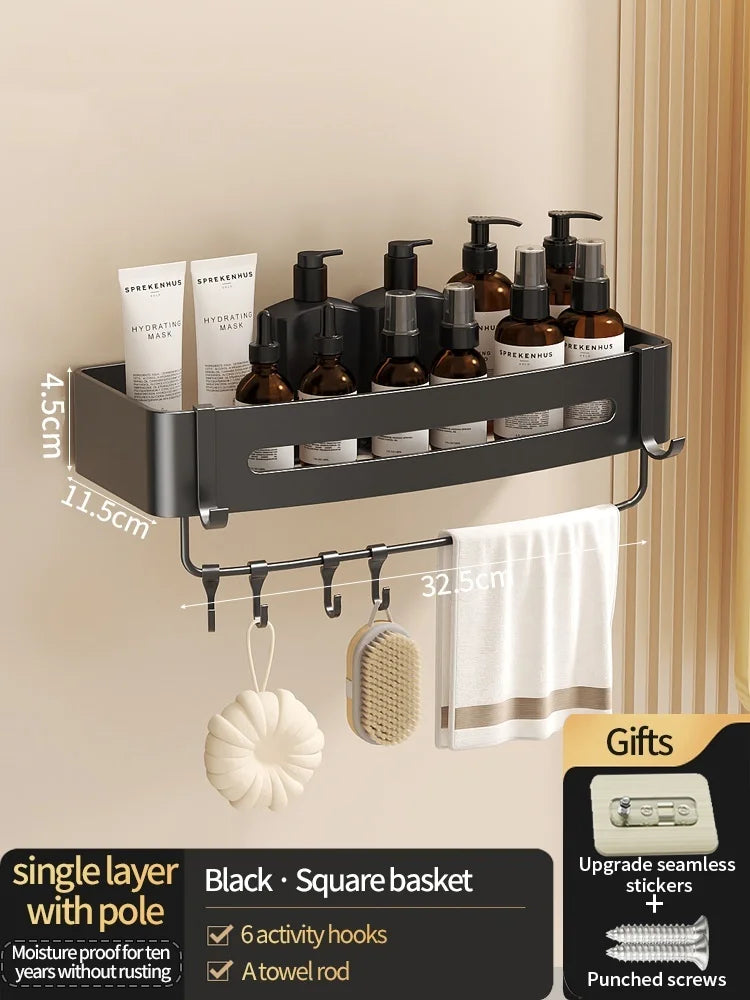 Drill-Free Aluminum Wall Shelf