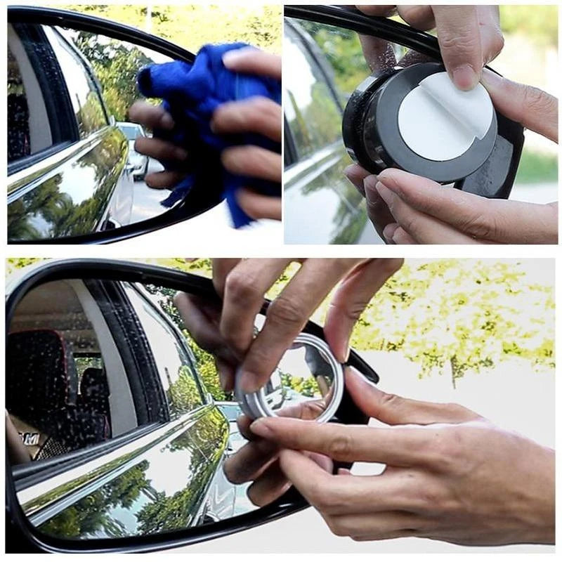 360° Adjustable Car Blind Spot Mirror – HD Convex Wide Angle (Pack of 2)