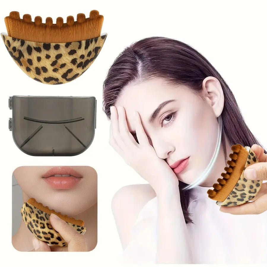 Ergonomic Facial Massage Brush – Dry Brush for Face & Jawline