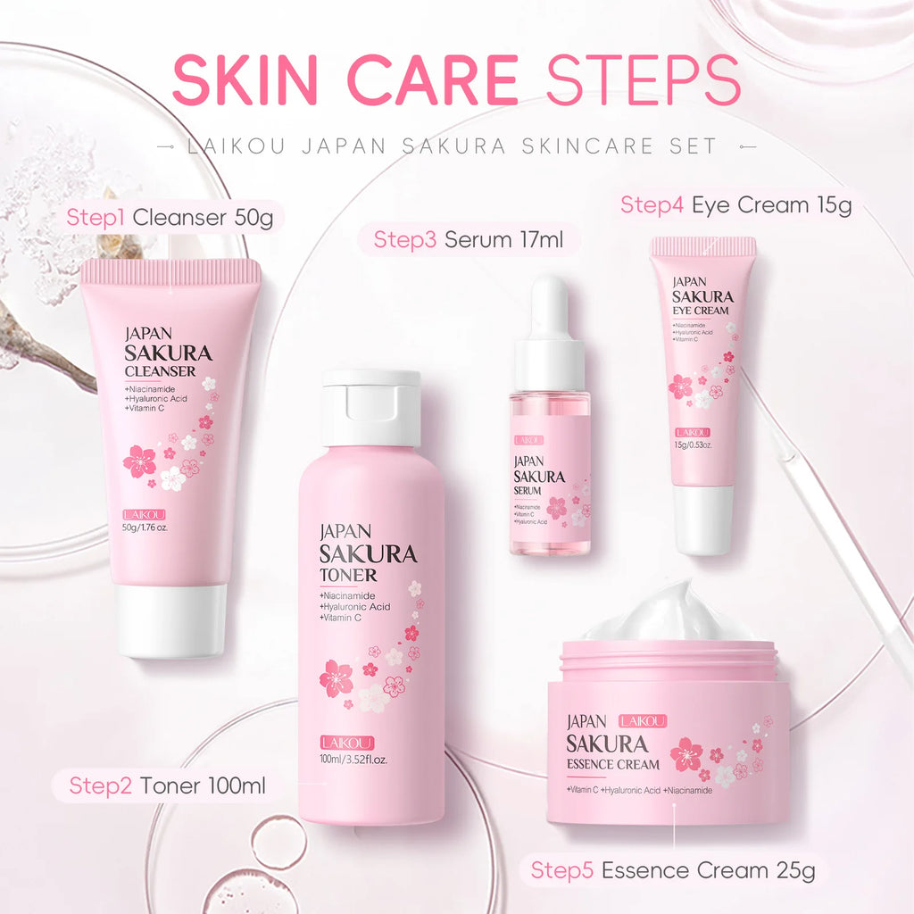 LAIKOU Sakura 5-Piece Skin Care Set - Free Delivery