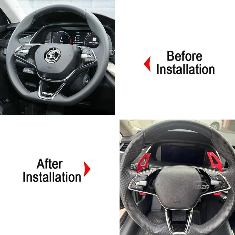 Aluminum Alloy Paddle Shifters for Skoda Octavia MK4 / ENYAQ / Karoq / Kodiaq (Type C)