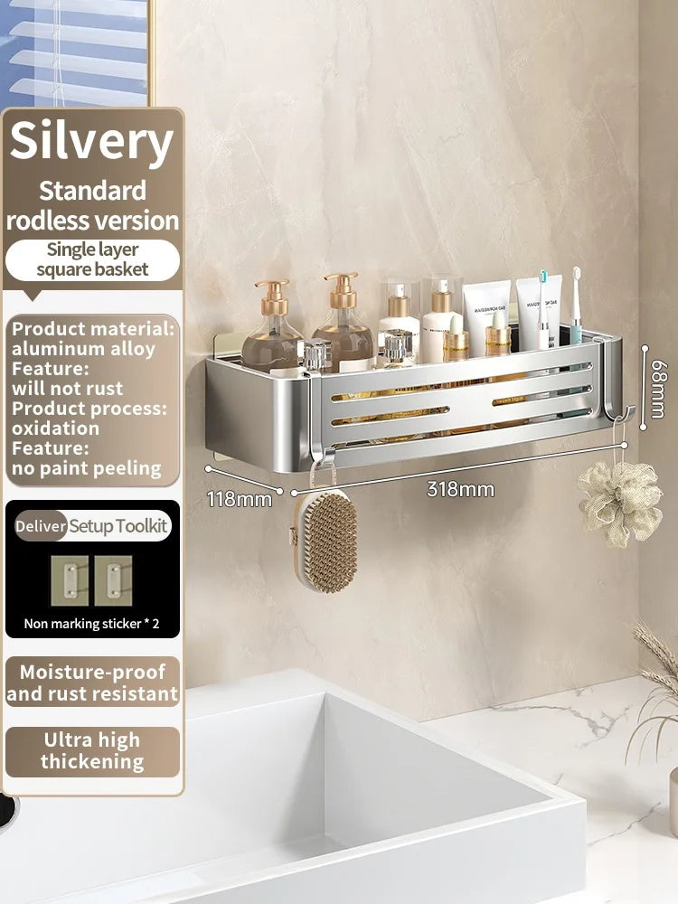 Drill-Free Aluminum Wall Shelf