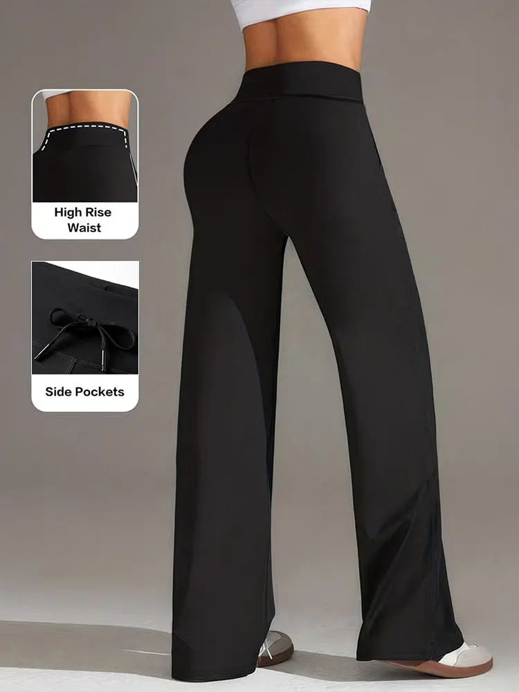 Women's Drawstring Wide Leg Yoga Sweatpants