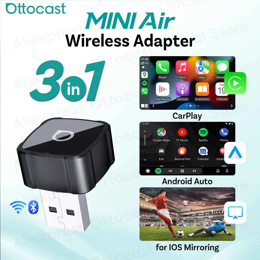 Ottocast Mini Air — 3-in-1 Wireless CarPlay