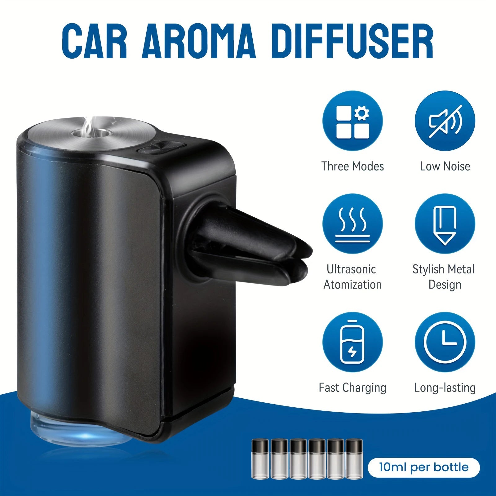 Smart Car Air Aromatherapy Diffuser – Includes Holder & 1 Perfume