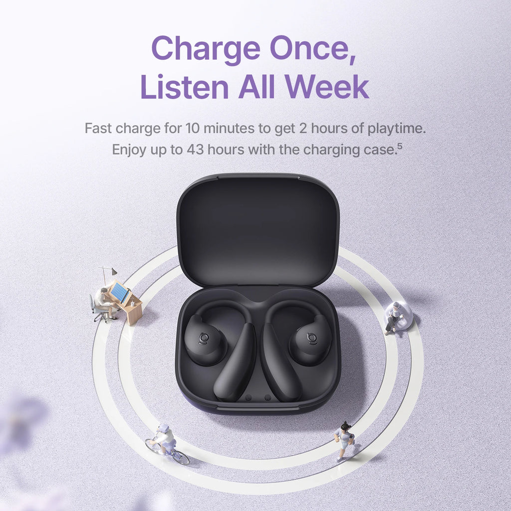 Baseus Eli 2i Fit Open-Ear Sport Wireless Earphones | Bluetooth 5.4 | 43Hrs Playtime | IP55 Waterproof