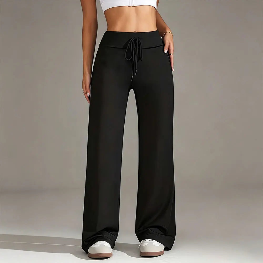 Women's Drawstring Wide Leg Yoga Sweatpants