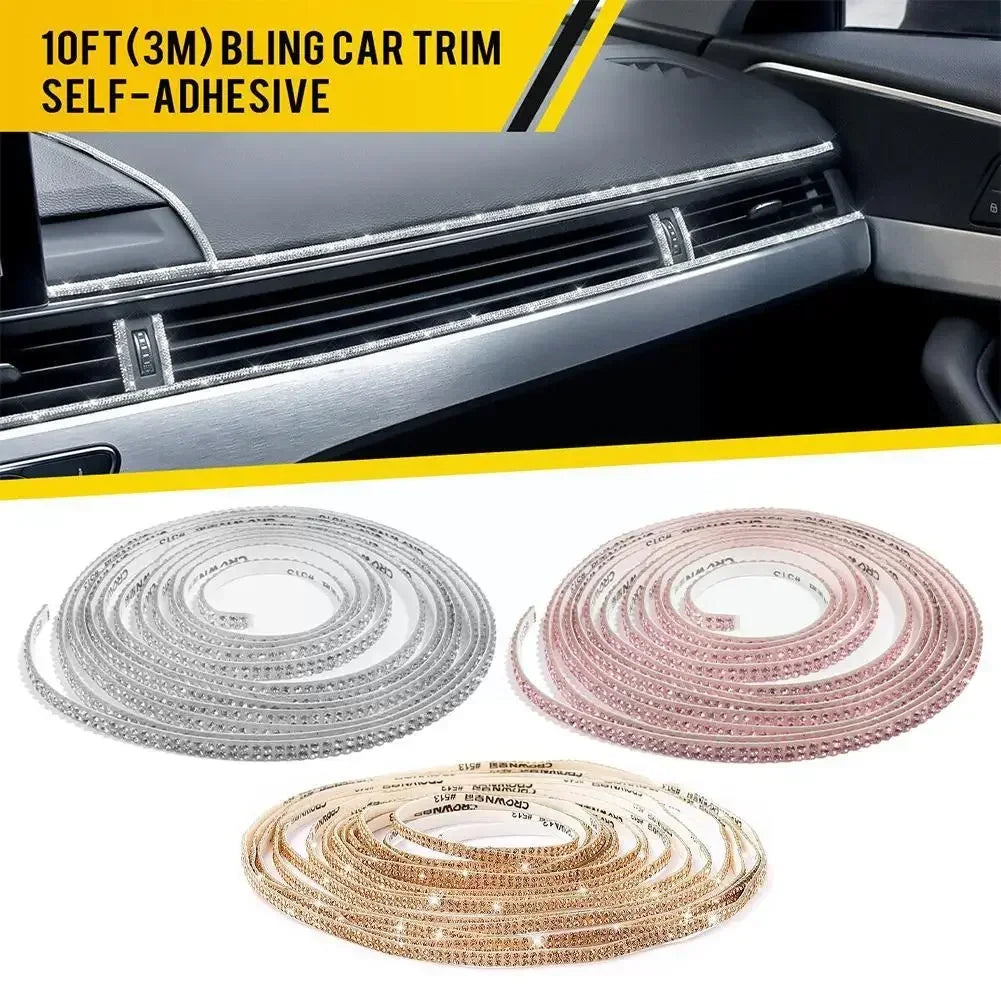Bling Rhinestone Car Trim Strip – Self-Adhesive Crystal Decoration (5m)