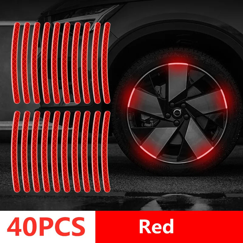 Car Reflective Safety Stickers – Wheel Hub, Door & Rear Warning Tape