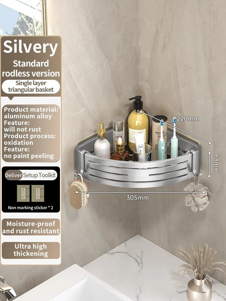 Drill-Free Aluminum Wall Shelf