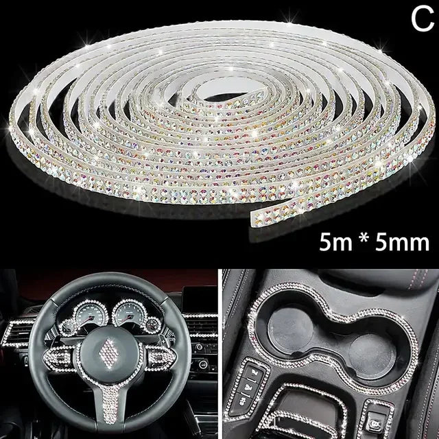 Bling Rhinestone Car Trim Strip – Self-Adhesive Crystal Decoration (5m)