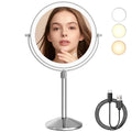 LED Vanity Makeup Mirror – 10X Magnifying, 360° Rotation