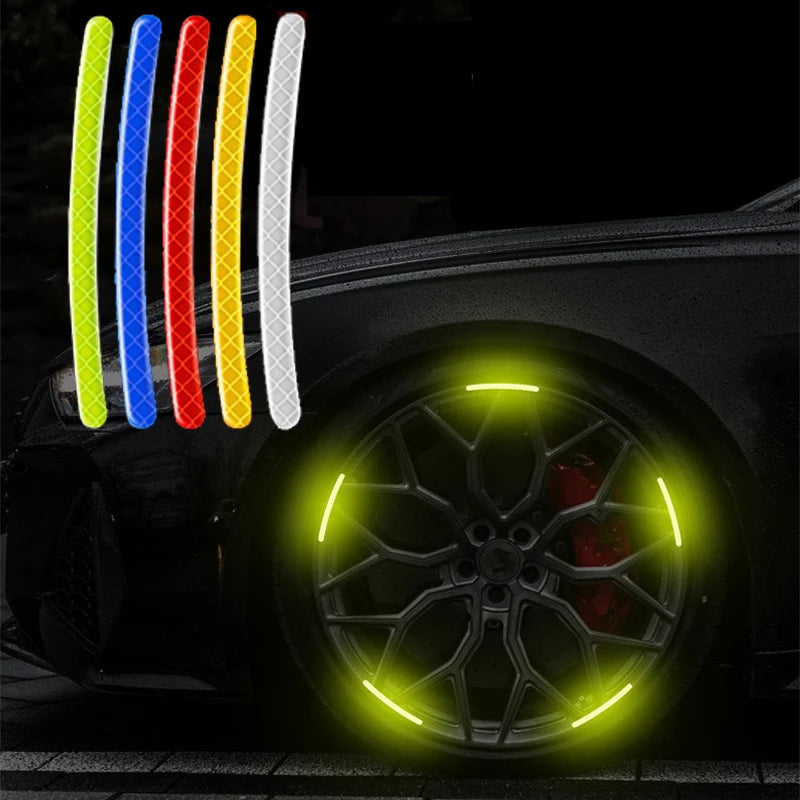 Car Reflective Safety Stickers – Wheel Hub, Door & Rear Warning Tape