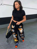 Vroue se Tekenprentdrukkoordbroek (Drawstring Jogger Sweatpants)