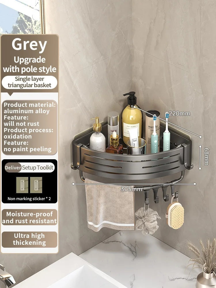 Drill-Free Aluminum Wall Shelf