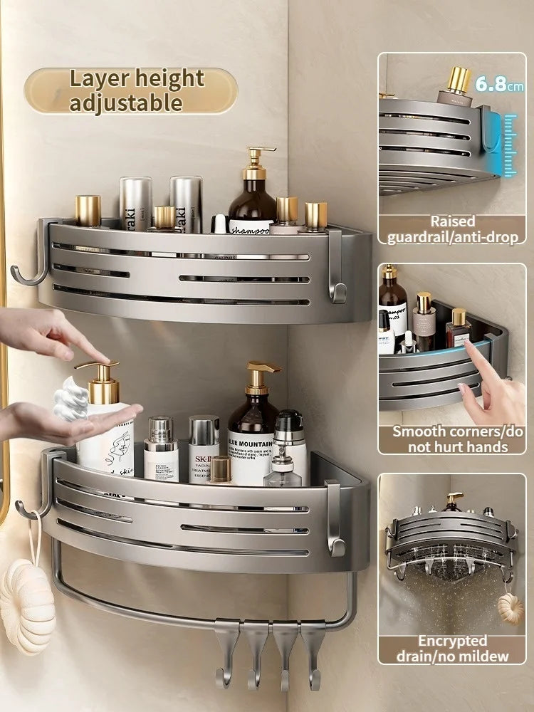 Drill-Free Aluminum Wall Shelf