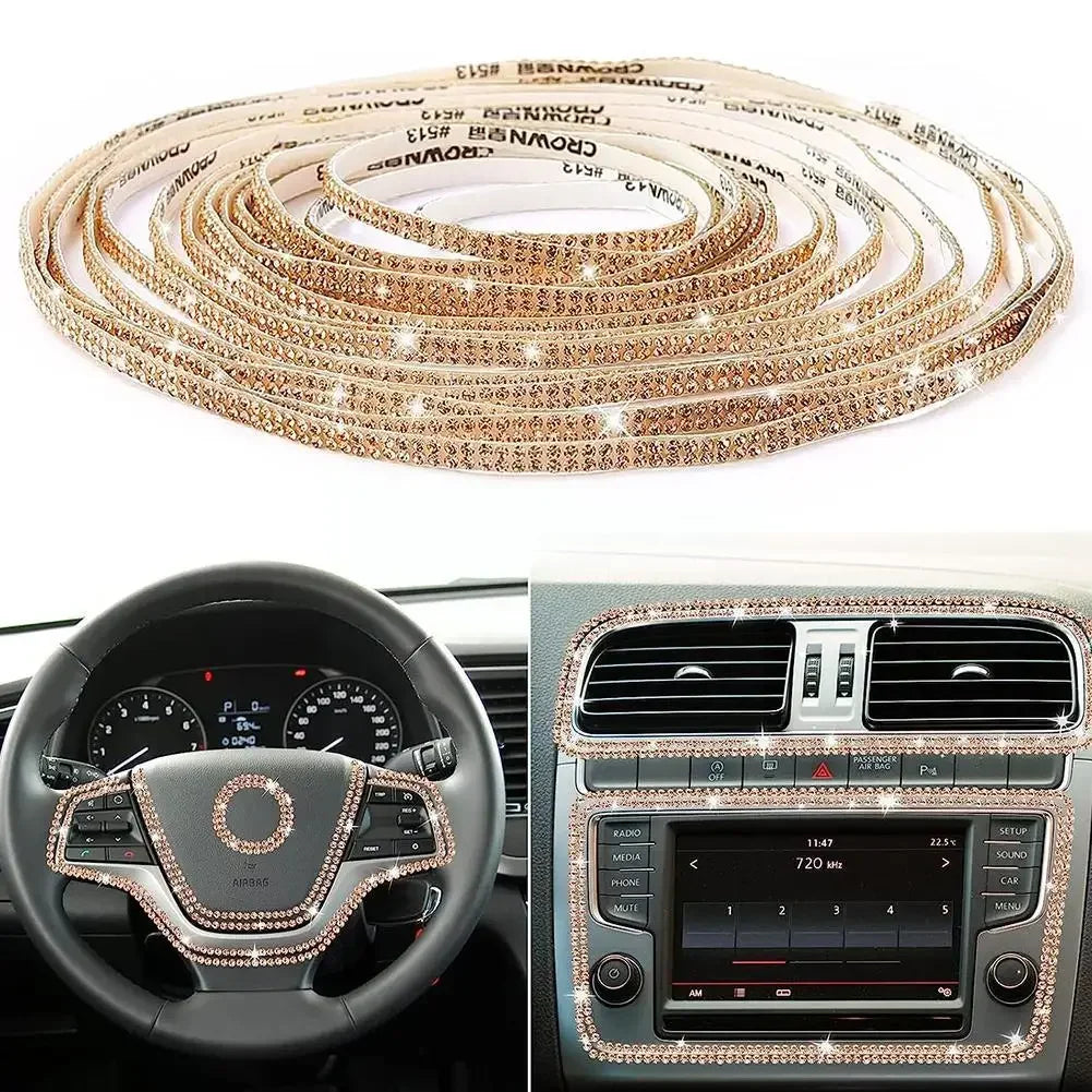 Bling Rhinestone Car Trim Strip – Self-Adhesive Crystal Decoration (5m)