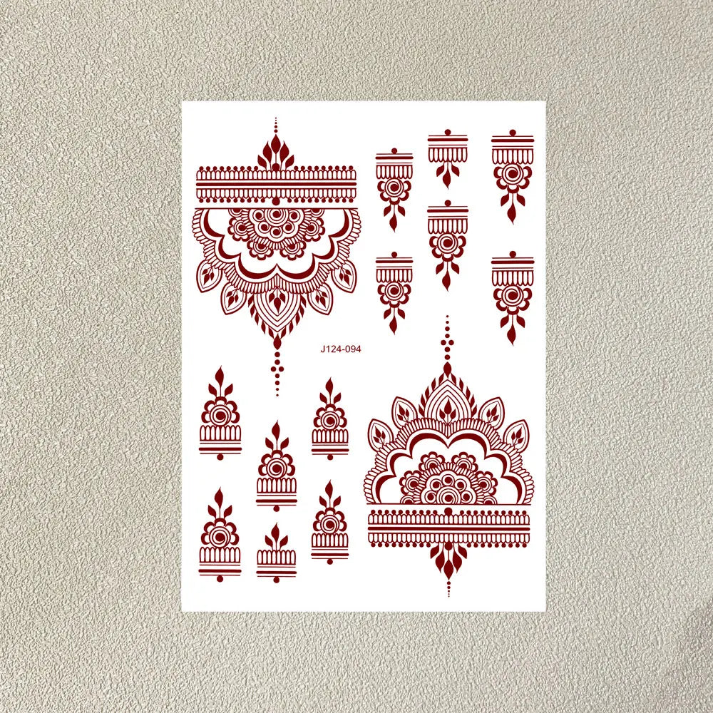 Henna Temporary Tattoo Stickers – Waterproof Body Art