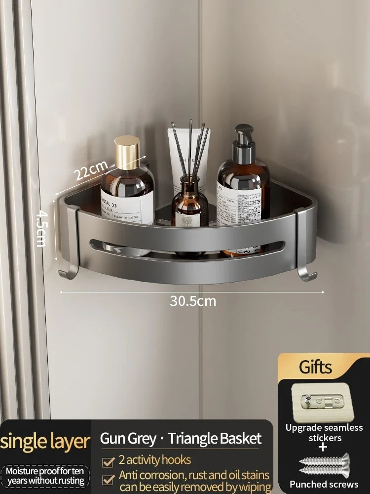 Drill-Free Aluminum Wall Shelf