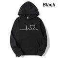 Unisex Heartbeat Print Fleece Hoodie