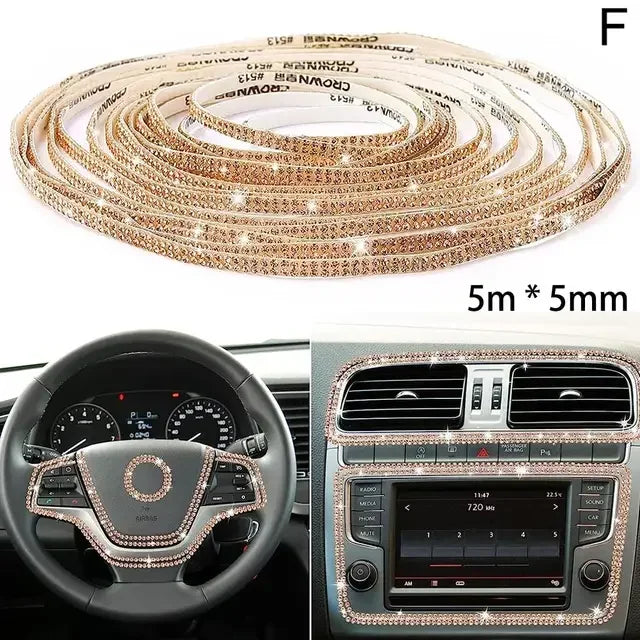 Bling Rhinestone Car Trim Strip – Self-Adhesive Crystal Decoration (5m)