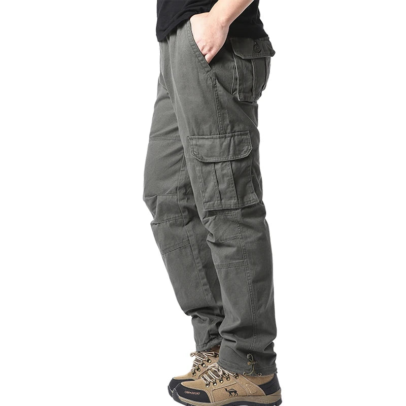 Men's Tactical Cargo Pants – Loose Fit, Multi-Pocket, Pure Cotton