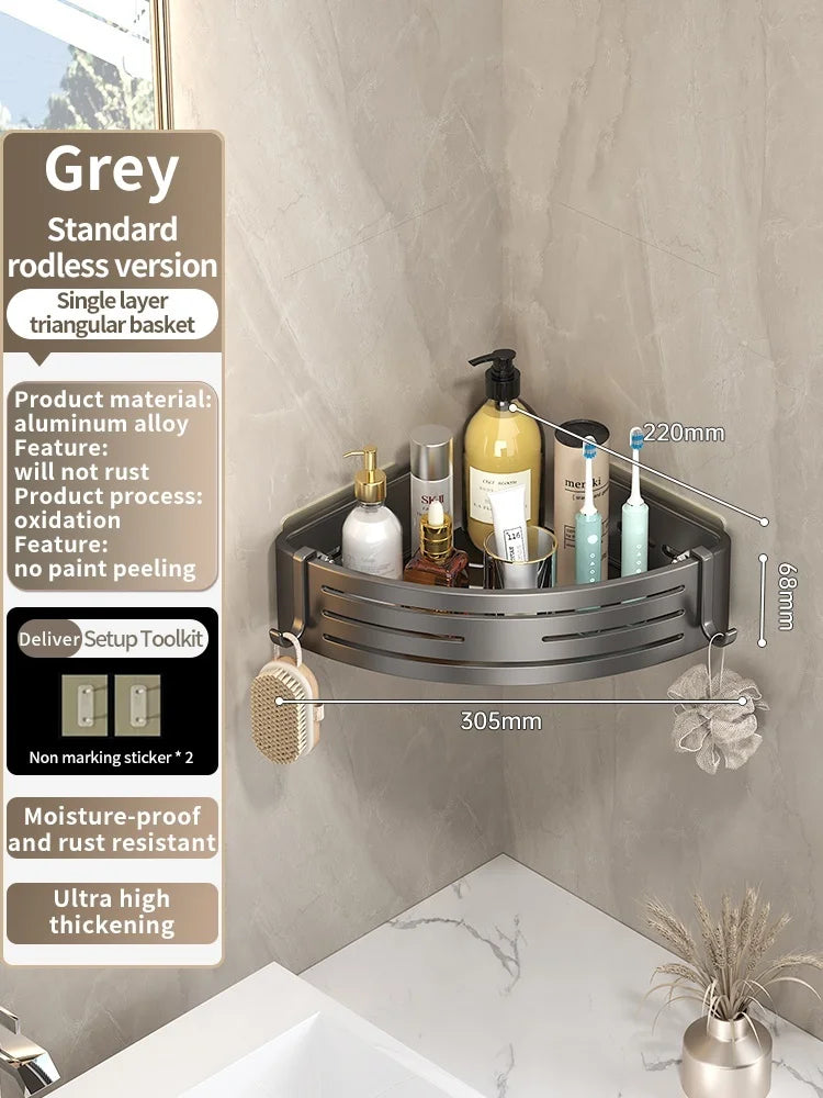 Drill-Free Aluminum Wall Shelf