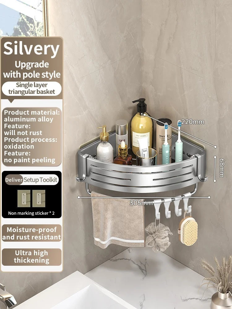 Drill-Free Aluminum Wall Shelf