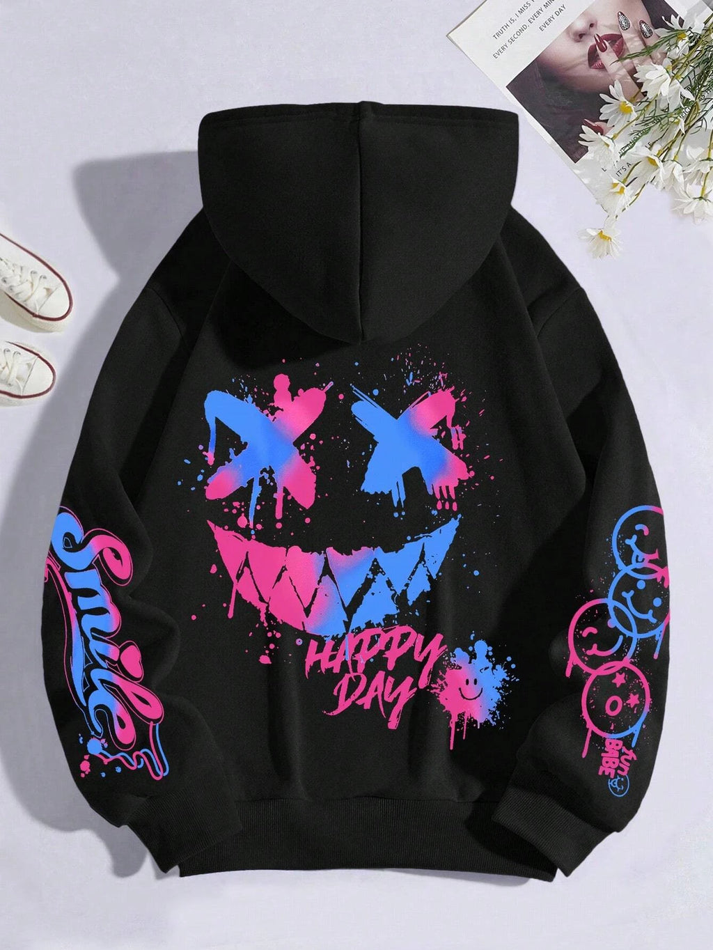 Graffiti Print Women's Hoodie – Street Hip Hop Style