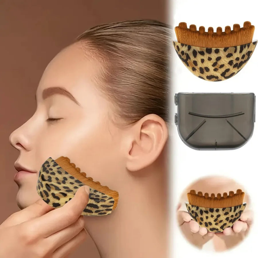 Ergonomic Facial Massage Brush – Dry Brush for Face & Jawline