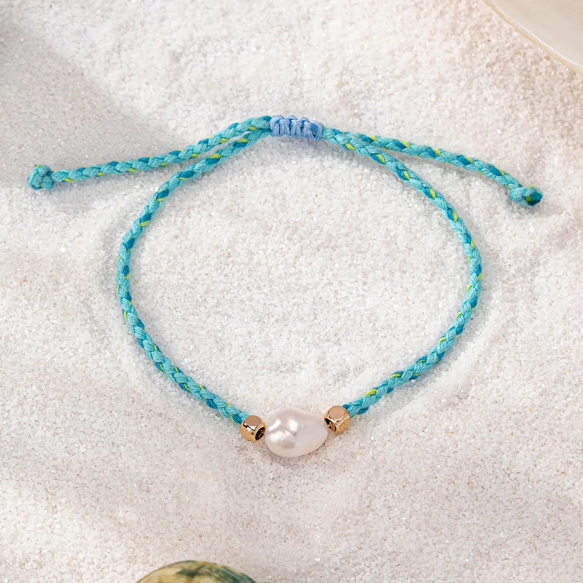 Colorful Rope & Freshwater Pearl Bracelet