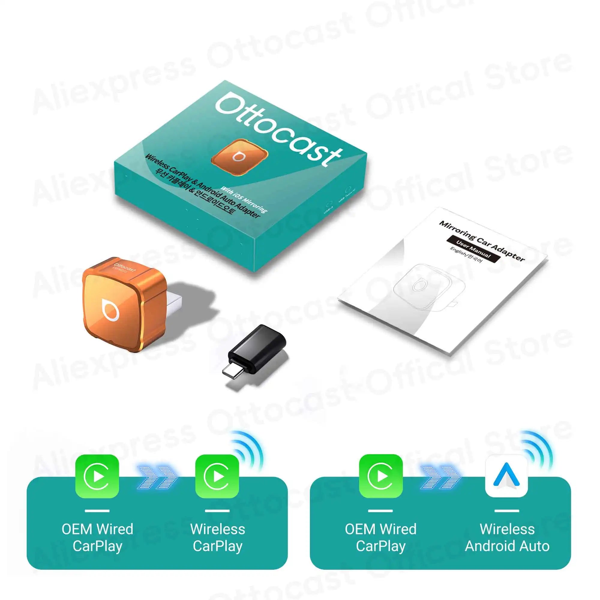 Ottocast Mini Air — 3-in-1 Wireless CarPlay