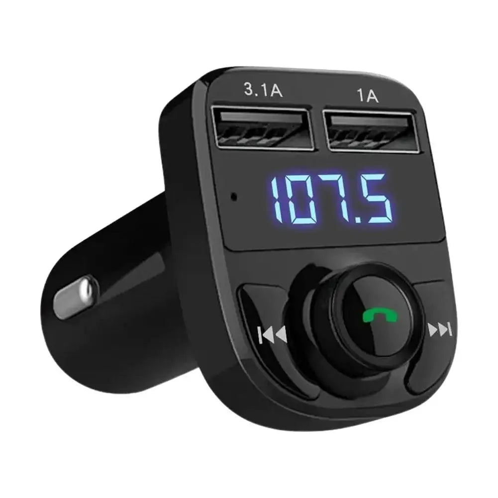 Bluetooth 5.0 FM Transmitter Car Charger – Dual USB, Hands-Free, MP3